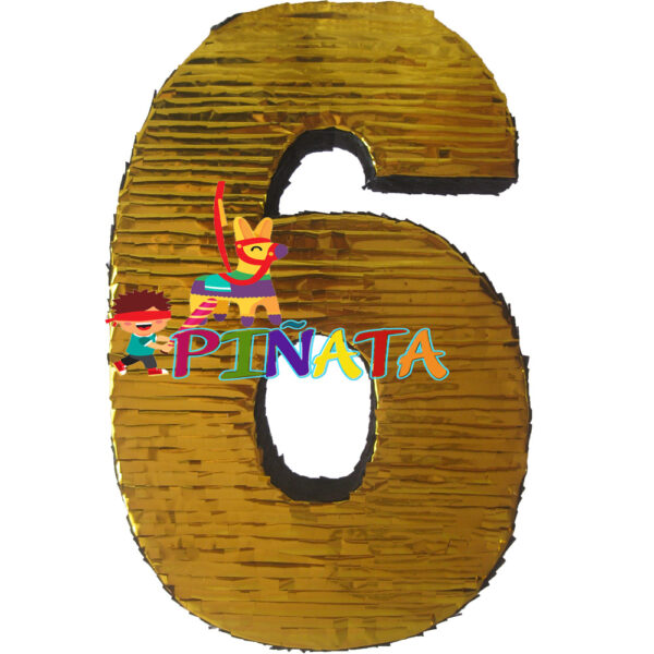 cyfra 6 zoloto Піньята Цифра 6